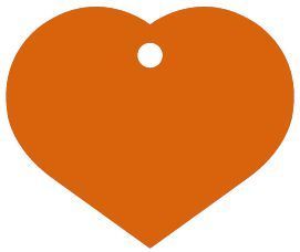 Herz Orange, 4 x 3 cm