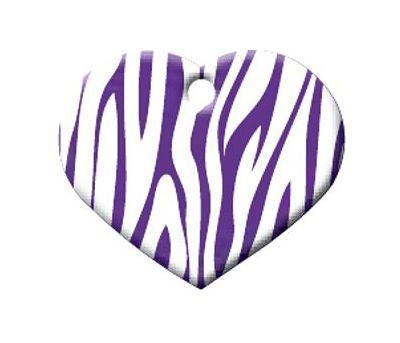 Herz Zebra Violett, 2,5 x 2 cm
