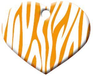 Herz Zebra Orange, 4 x 3 cm