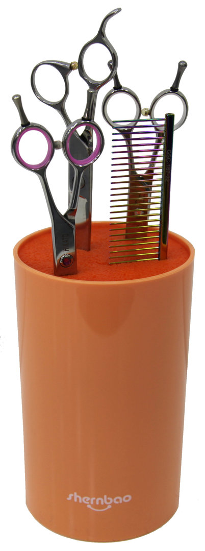 Scherenbehälter, groß, rund, 11 x 18 cm, lila oder orange